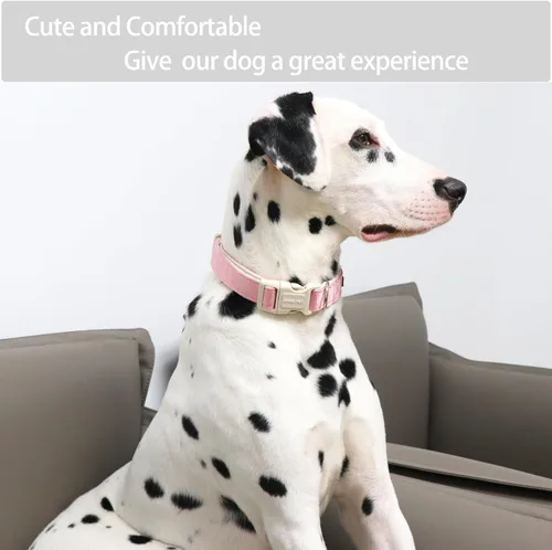 Miniatura 5 de ARING PET Collar rosa para perro, lindo collar para perros pequeños, collares de algodón ligero para bodas y mascotas con hebilla de liberación