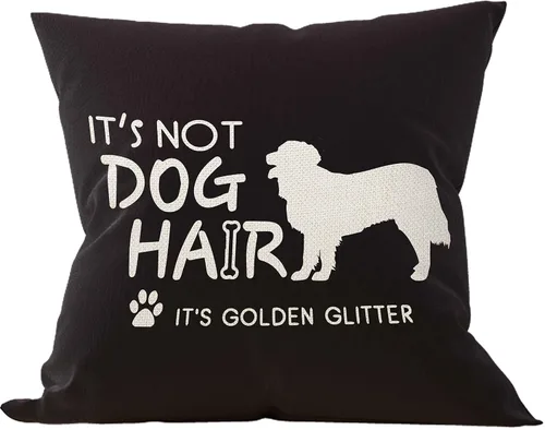 Mancheng-zi Funda de almohada reservada para The Dog, regalo de decoración Golden Retriever para mujeres (18 x 18 pulgadas, negro)