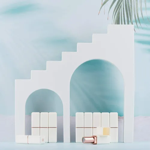 Miniatura 4 de Allwon 10 tubos de lápiz labial vacíos blancos DIY contenedor de bálsamo labial (tubo cuadrado), Blanco, Tubo cuadrado blanco