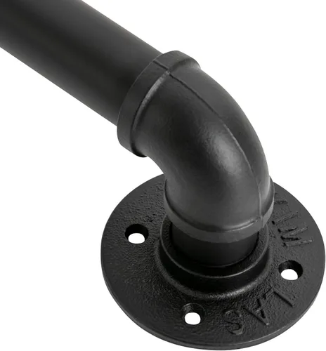 Miniatura 6 de Barandilla de escalera de metal, barandilla de escalera de tubo de acero galvanizado montado en la pared de 3 pies, pasamanos de escalera de ático
