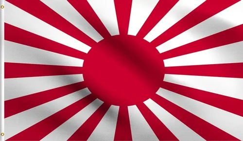 DMSE - Bandera japonesa japonesa de batalla del sol naciente de la Segunda Guerra Mundial, 3 x 5 pies, 100 % poliéster, 100 % poliéster, resistente