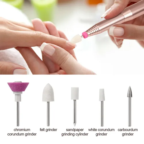 Miniatura 4 de Taladro de uñas eléctrico portátil con kit de uñas acrílicas, juego profesional de manicura y pedicura de 20000 rpm para acrílico, uñas de gel