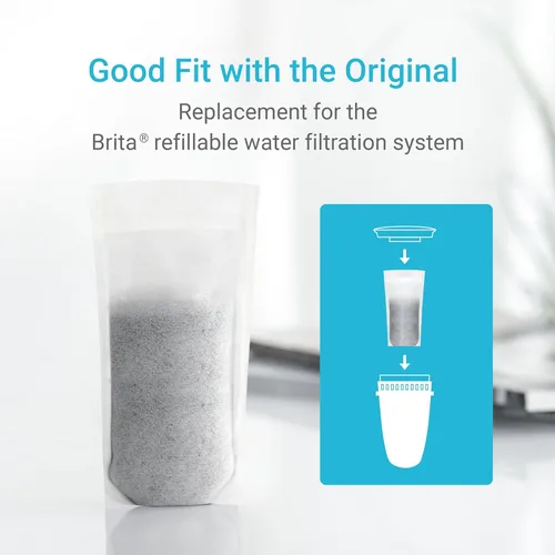 Miniatura 2 de AQUA CREST 06-RF Reemplazo para filtro recargable Brita®, sistema de filtración de agua recargable Brita®, menos plástico, reemplaza 1,800 botellas