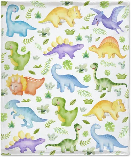 Miniatura 25 de Manta de dinosaurio para regalo, manta de franela ultra suave y acogedora, manta de forro polar ligera y mullida, manta de felpa cálida para sofá