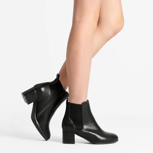 Miniatura 5 de DREAM PAIRS Botas elásticas Gore Chelsea para mujer, botines de tacón grueso