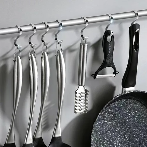 Miniatura 7 de Paquete de 10 Ganchos Planos en S - Ganchos en S de Acero Inoxidable Resistentes de 3 Pulgadas para Colgar Ollas, Sartenes, Plantas, Tazas de Café