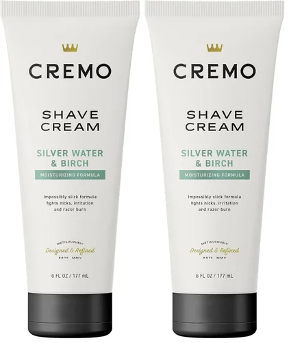 Miniatura 18 de Cremo Silver Water & Birch Crema de Afeitar, Crema de Afeitar Asombrosamente Superior Ultra-Deslizante para Hombres, Combate Cortadas, Cortes