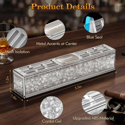 Miniatura 2 de Humidificador de puros prellenado: humidificador de gel de cristal listo para usar, accesorios para humidor de puros, mantiene la humedad ideal