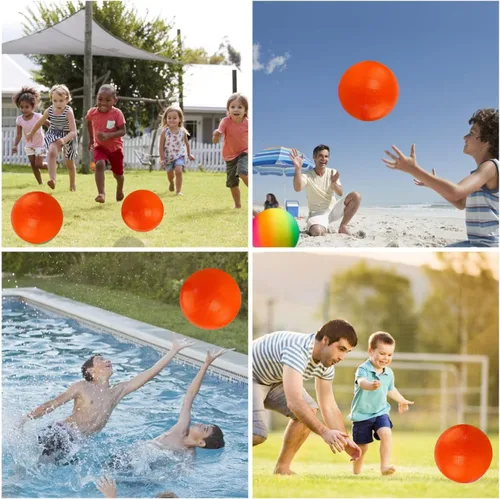 Miniatura 7 de Playground Ball, 8.5 Inch Kickball for Kids Adults Indoor & Outdoor Dodgeball Handball Four Square Ball Schoolyard Game Naranja + Bomba de mano