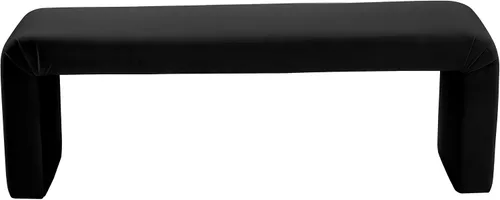 Miniatura 5 de Meridian Furniture Colección minimalista moderna Banco tapizado de terciopelo contemporáneo, 53 pulgadas de ancho x 14.75 pulgadas de profundidad