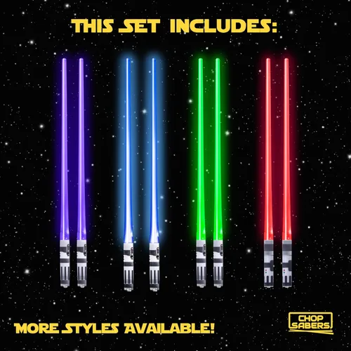 Miniatura 4 de Palillos Chop Sabers Light Up Lightsaber, 4 pares
