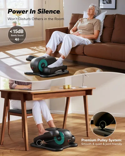 Miniatura 6 de MERACH Under Desk Elliptical Machine, Leg Exerciser While Sitting for Seniors with 12-Speeds & Remote Control, Quiet Portable Electric Seated Pedal