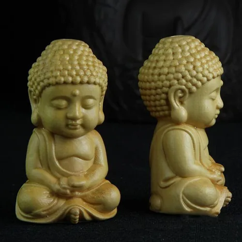 Miniatura 3 de Estatuas de monje que meditan la postura decorativa de la forma vívida de la figura de Buda para la tabla 1