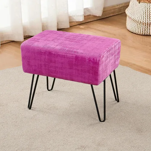 Miniatura 11 de Home Soft Things Otomana otomana de terciopelo texturizado azul, 19 x 13 x 17 pulgadas de alto, color verde ágata, banco otomano de entrada difuso