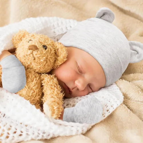 Miniatura 6 de Gorro y manoplas para bebé recién nacido, gorro de algodón para bebés y niños pequeños, prematuro para 0-3 meses