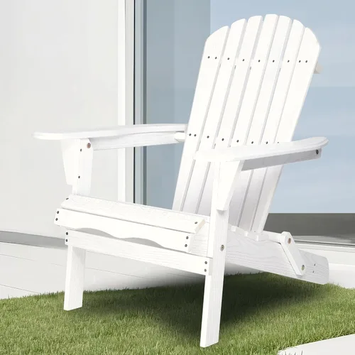 Miniatura 7 de Hemlock - Juego de muebles de madera para patio, silla Adirondack plegable, juego de bar de patio con sillas para balcón, sillas para patio Blanco