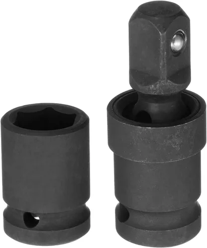 HARFINGTON Zócalo poco profundo de impacto de 0.709 in de acero CR-MO con adaptador de enchufe giratorio universal de 360 grados
