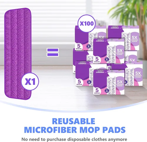 Miniatura 3 de Almohadillas de repuesto reutilizables compatibles con Swiffer PowerMop, repuestos de microfibra para mopa eléctrica, lavables a máquina