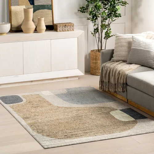 Miniatura 8 de Nuloom Aadhya - Alfombra geométrica de 2 x 8 pies para sala de estar, dormitorio, comedor, entrada, pasillo, color marrón claro