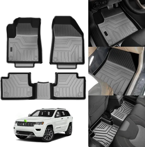 KUST Alfombrillas de Piso para Jeep Cherokee 2016-2023 (No para Grand Cherokee), Alfombrillas de Piso Cherokee para Todo Clima, Tapetes de Carro TPE