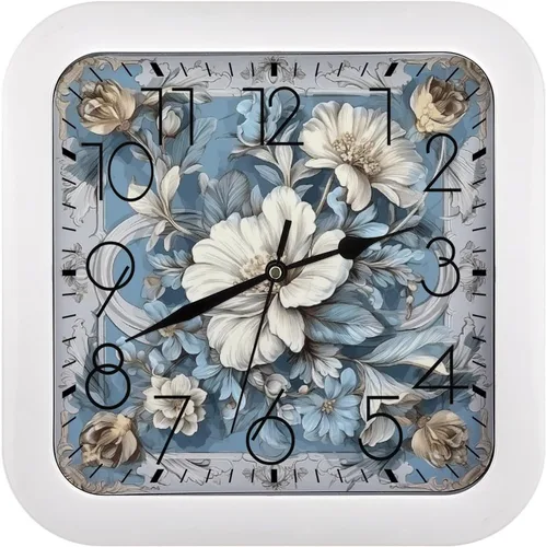 Miniatura 11 de 10" Square Modern Wall Clock,Animal Patterns Print Kitchen Clocks Wall Battery Operated,Silent Non Ticking Unique Funny Cute Wall Clock for Living