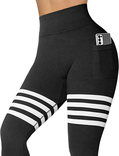 Miniatura 3 de DREAMOON Leggings cruzados sin costuras con levantamiento de glúteos para mujer, pantalones de yoga de cintura alta, pantalones de gimnasio