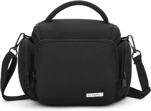 G-raphy Funda para cámara pequeña para cámara, accesorios de fotografía para cámara DSLR SLR sin espejo con correas de extracción, color negro