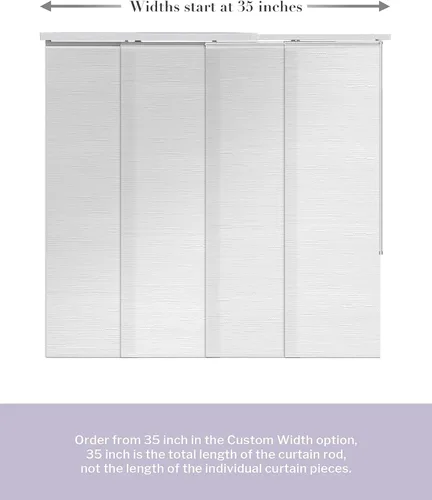Miniatura 6 de Graywind - Paneles deslizantes manuales 100% opacos con control de varilla, persianas de privacidad para ventanas de patio, puertas corredizas