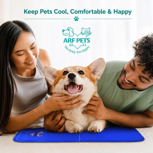 Miniatura 6 de Arf Pets Alfombrilla de enfriamiento para perros – Almohadilla de gel de auto-enfriamiento para camas, perreras y jaulas Duradera, no tóxica