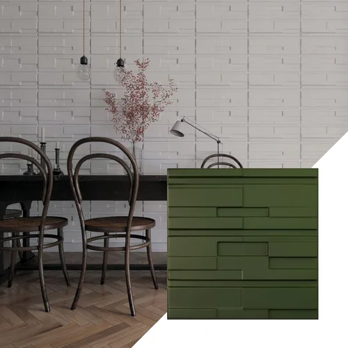 Miniatura 23 de Ekena Millwork 19 5/8 pulgadas de ancho x 19 5/8 pulgadas de alto, ladrillo desplazado EnduraWall decorativo 3D, cobre envejecido