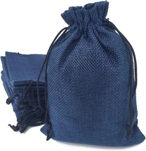 Miniatura 9 de Bolsas de yute con cordón de ajuste de algodón para regalos, 50 unidades Crema