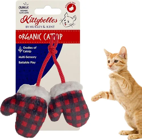 Miniatura 12 de Huxley & Kent Juguete de peluche para gatos, juguete interactivo de hierba gatera para gatos y gatitos, suave con arrugas y hierba gatera, divertido