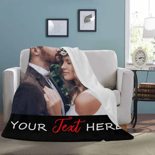 Miniatura 5 de YESCUSTOM Manta de fotos personalizada con tus fotos y textos, fabricada en Estados Unidos, regalo para esposas amigas para vacaciones, cumpleaños