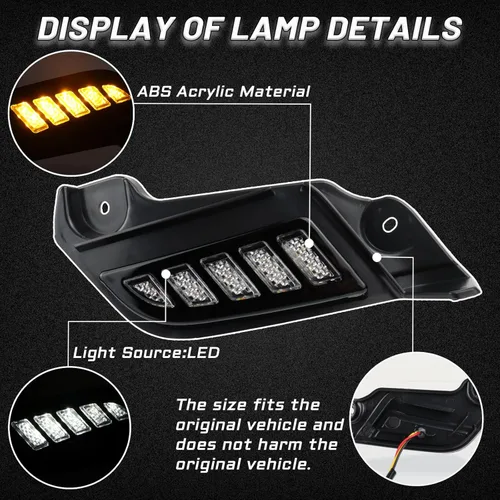 Miniatura 2 de Switchback Luz Marcadora Lateral Delantera LED Blanca/Ámbar Faro Luz de Circulación Diurna Luz de Señal de Giro Secuencial Ámbar Compatible