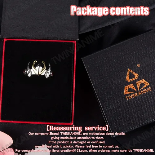 Miniatura 5 de TWINKANIME All 6 S925 Silver Ring Anime Sagittarius for Cosplay Open Band Adjustable Ring for Cosplay Prop