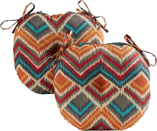 Miniatura 25 de South Pine Porch Cojín redondo para silla bistró de 15 pulgadas para exteriores (juego de 2), Aloha Black Floral