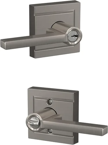 Miniatura 42 de Schlage F10 LAT 626 CEN Latitude - Manilla de puerta con moldura Century, cerradura de paso para pasillo y armario, cromo satinado