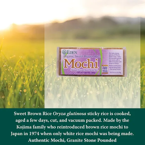 Miniatura 3 de Eden Mochi de arroz integral dulce orgánico, grano entero, fabricado tradicionalmente en Japón, 10.5 onzas