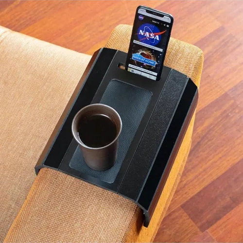 Miniatura 8 de Bandeja funcional de madera para sofá Mesa de brazo de sofá Bandeja de brazo de sofá ajustable Mesa auxiliar de sofá Bandeja