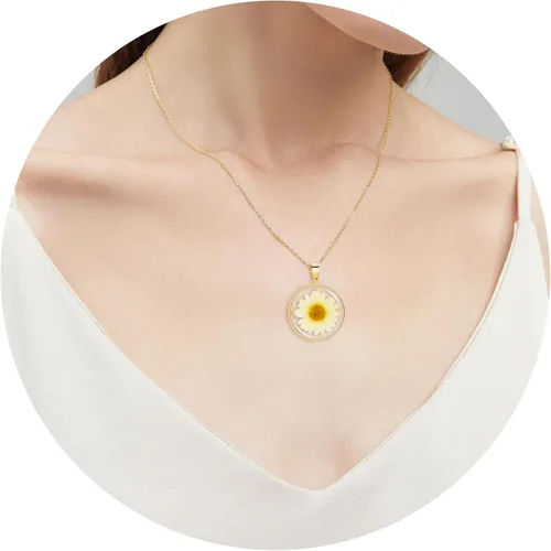 Miniatura 159 de Pressed Flower Necklace Gift for Women Personalized Handmade Necklaces Birth Flower Necklace