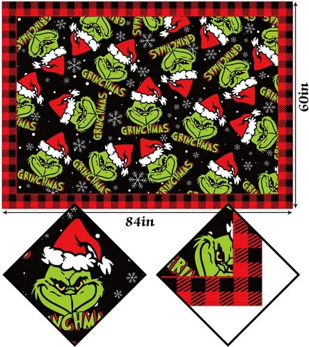 Miniatura 3 de Hafangry Mantel Verde de Navidad con Diseño de Árboles de Navidad para Fiestas de Invierno y Vacaciones, Decoración Rectangular para Cocina