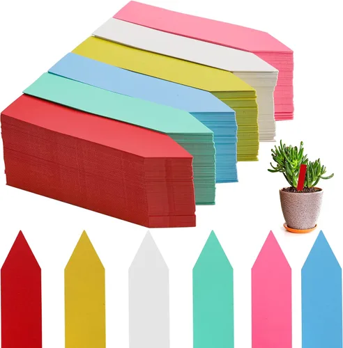 Foraineam 600 etiquetas para plantas de 4 pulgadas, 6 colores, de plástico, impermeables, para plantas, para vivero, jardín, marcadores de maceta,
