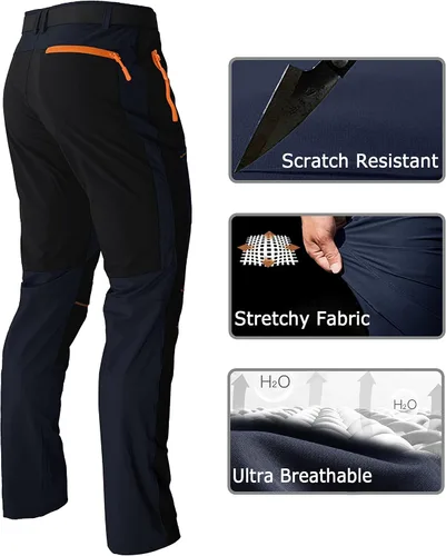 Miniatura 6 de Kuseeker Pantalones de senderismo elásticos para hombre de secado rápido ligeros impermeables para viajes escalada pesca pantalones