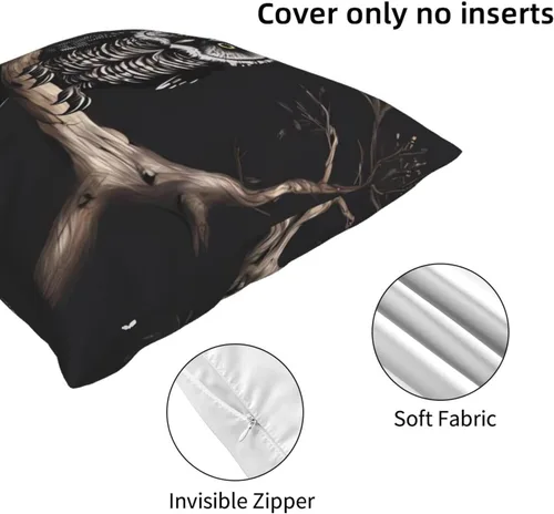 Miniatura 3 de Fundas de almohada decorativas de 20 x 20 pulgadas para sofá, búho nocturno de doble cara, fundas de almohada cuadradas para sala de estar, funda