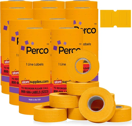 Miniatura 23 de Etiquetas azules Perco de 1 línea - 8 rollos, 1 funda, 8,000 etiquetas en blanco para pistolas de precio y fecha de 1 línea Perco - Fabricadas