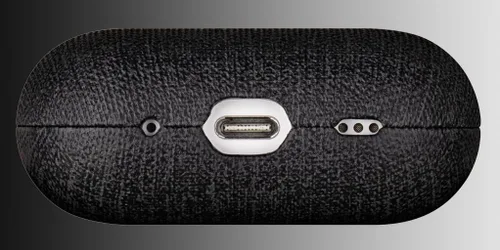 Miniatura 3 de LOPIE Funda para AirPods Pro de 2ª generación (no para 3ª generación), piel vegana estilo lona, funda protectora rígida para hombres/mujeres, hecha