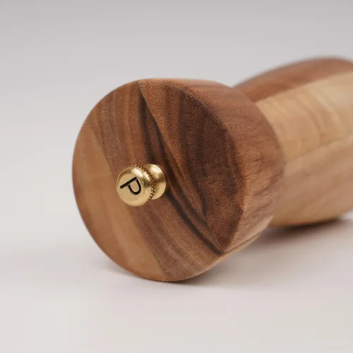 Miniatura 8 de Molinillo de pimienta, molinillo de pimienta con acero inoxidable ajustable, madera de acacia, 5.5 in de altura, diámetro inferior: 2.4 in
