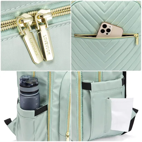 Miniatura 7 de LOVEVOOK - Mochila para pañales, bolso acolchado para bebé con cambiador y porta chupón, mochila impermeable de viaje para pañales para niños