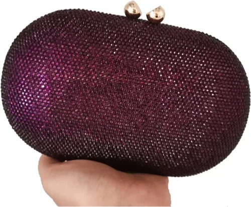 Miniatura 3 de Bolsos y bolsos de noche de cristal púrpura para mujer bolsos de mano y bolsos de mano de diamantes para fiesta formal para mujer color rojo