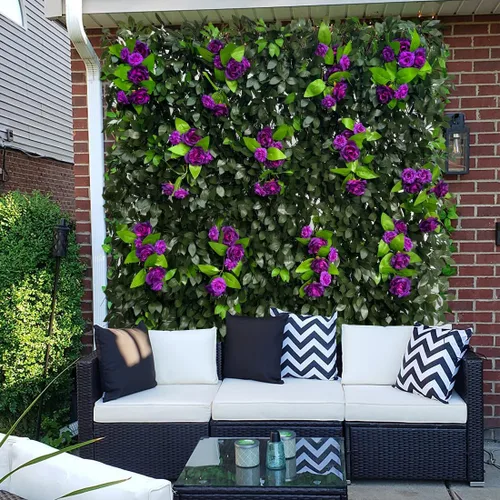 Miniatura 3 de Sumery Pantalla de Privacidad de Valla Expandible para Balcón Patio Exterior, Panel Decorativo de Cercado de Hiedra Artificial, Setos Artificiales